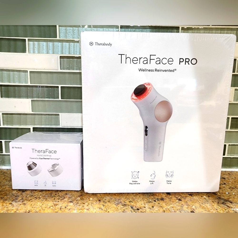 TheraFace PRO 6 in 1 facial device PLUS additional hot + cold rings (BNIB)